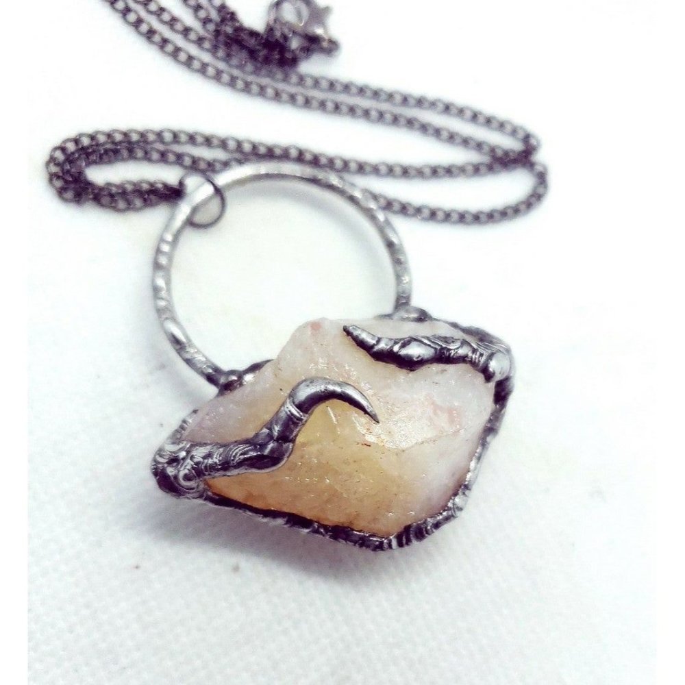 Raw Citrine crystal necklace